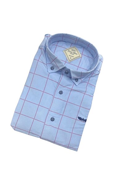 GÖMLEK GALERİSİ Slim Fit Velvet Plaid Corded Fabric Sports Men's Shirt