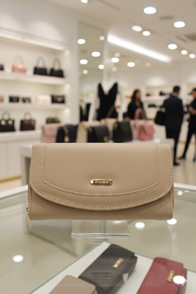 Newish Polo Envelope Model Flap Zippered Plain Faux Leather Women's Portfolio Wallet-Large Size