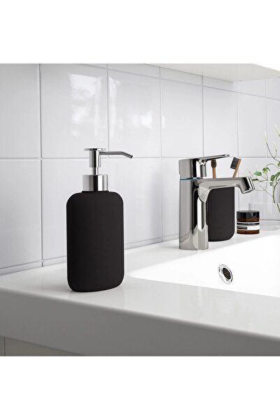 IKEA QUİCK Sıvı Sabunluk 300 ml Pompalı Banyo Sabunluğu Siyah Renk Sabun Kabı Yükseklik 18 Cm