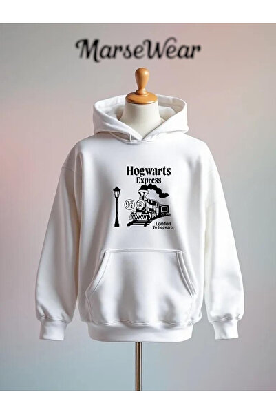 Vordevia هاري بوتر هوجورتس إكسبريس مطبوع سويت شيرت قطني بثلاثة خيوط O قصة فضفاضة
