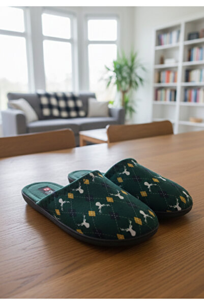 GEZER Plaid Pattern Winter Home Slippers. Guest & Cehi̇z & Winter Home Slippers.