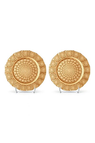 Dania Set of 2 gold glass serving plates, 32 cm – versatile for elegant tables ✨🍰🍬
