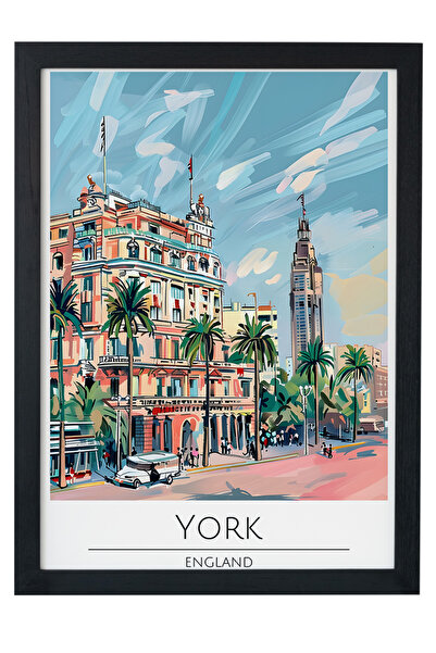 gxe.art Διακοσμητικός πίνακας τοίχου με ξύλινο πλαίσιο YORK ENGLAND