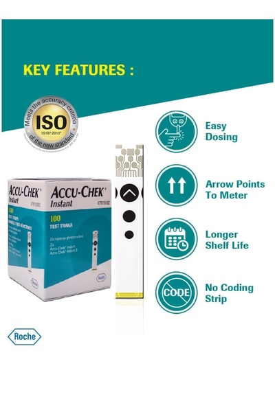 ACCU-CHEK Instant Accu-Chek Instant Blood Glucose Test Strips Total 300 Agent Strips (Set of 3 Packs)