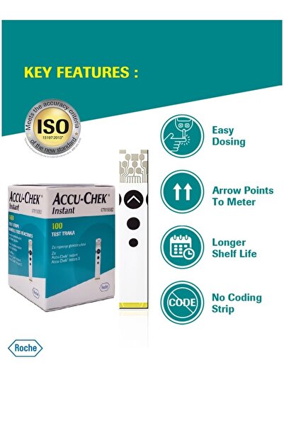 ACCU-CHEK Instant Accu-Chek Instant Blood Glucose Test Strips Total 400 Agent Strips (Set of 4 Packs)