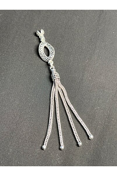 Erbab i Kehribar 925 Ayar Gümüş Tesbih Püskülü- Oval Burma Tasarım