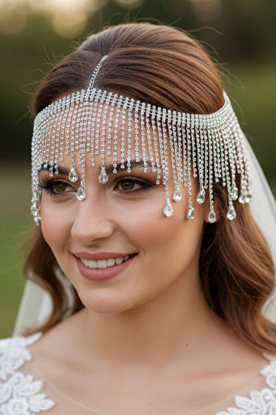 ESPEREST Αξεσουάρ μαλλιών για βραδινό φόρεμα με πέτρες και πολλές φούντες – Α...