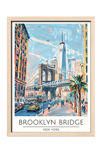 gxe.art Poster de călătorie a podului Brooklyn, New York |   Pictură decorati...