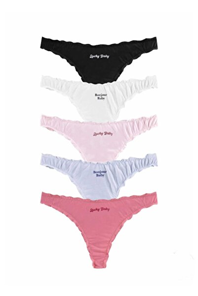 Dominant Çok Renkli Büzgülü Tanga 5li