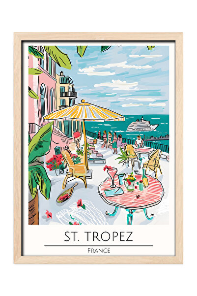 gxe.art ST.TROPEZ FRANCUSKA Dekorativna zidna slika sa drvenim okvirom