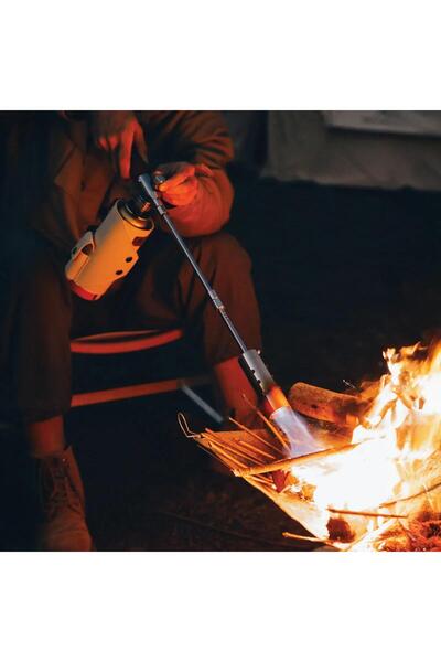 Green Lion Flame Torch Camping Gas Lighter with Adjustable Flame, Piezo Ignition & Vented Nozzle