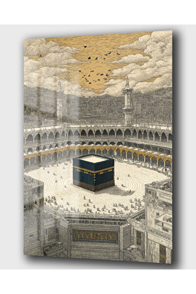 DEKA AKSESUAR DİNİ KABE GÖRÜNTÜSÜ CAM TABLO