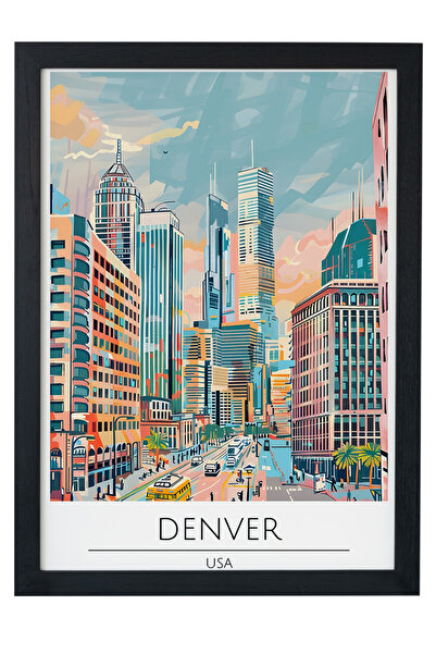 gxe.art DENVER SAD Dekorativna zidna slika sa drvenim okvirom