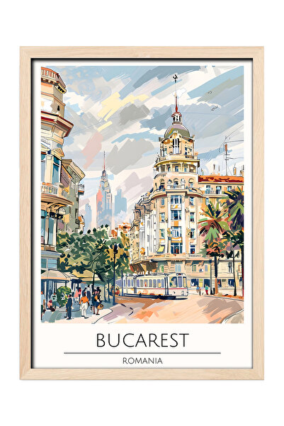 gxe.art BUKUREŠT, RUMUNIJA Dekorativna zidna slika sa drvenim okvirom