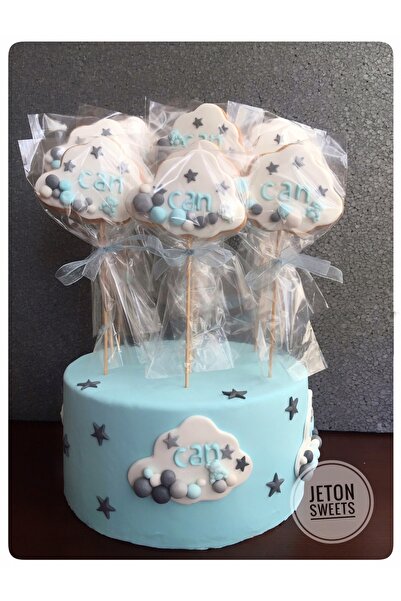 Jeton Pasta Doğum Günü Doğum Hediye Bulut Şeklnde El Yapımı Şeker Hamurlu Kur...