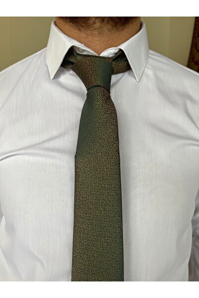 İpek Turkuaz Desenli Mendilli Kravat