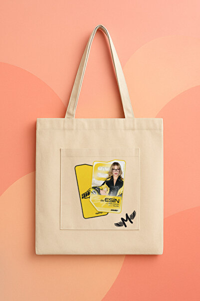 lovver Geantă din pânză imprimată premium, concepută cu inspirație muzicală, ...