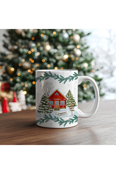 Arzande Yılbaşı Yeni Yıl Temalı Porselen Kupa Bardak Kahve Çay Hediyelik Kole...