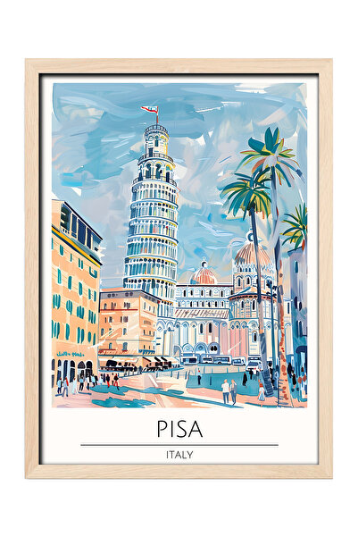 gxe.art PISA ITALIA Pictură decorativă de perete cu rama din lemn