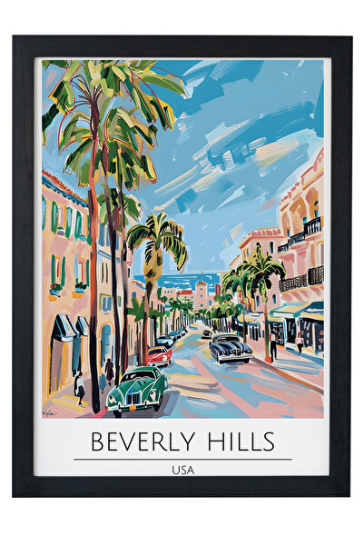 gxe.art BEVERLY HILLS Dekorativna zidna slika sa drvenim okvirom