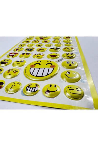 Ctc Gümrük Ürünleri 3D Embossed Emoji Sticker Set - Smiley Face Sticker for Teachers, Students, and Children
