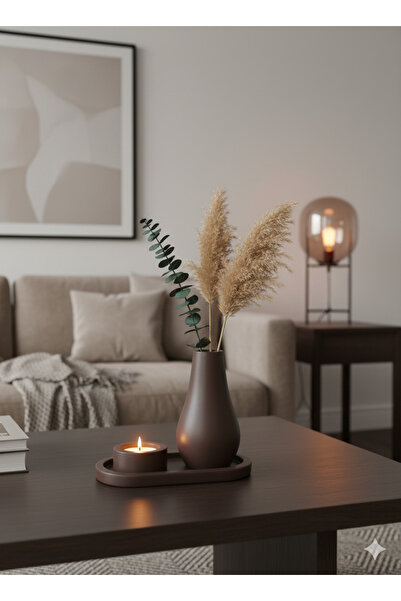 TACTIC Decorative Set of 3 - Minimal Vase and Candle Holder Set |   Stylish Home and Office Decoration Product