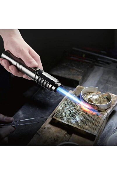 Green Lion Jet Flame Windproof Refillable Butane Lighter with Zinc Alloy Case & 16cm Flame Length