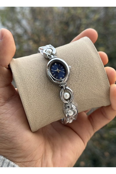 Tulpar Yeni Sezon İnci Detaylı Kordon Oval Kasa Vintage Kadın Kol Saati