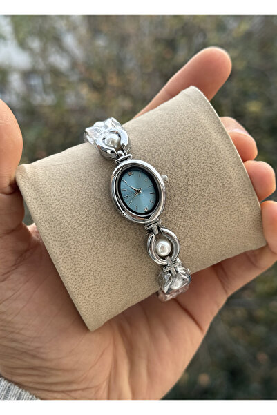 Tulpar ساعة يد نسائية كلاسيكية بتصميم بيضاوي وتفاصيل لؤلؤية للموسم الجديد