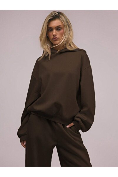 MONFİ Women's Oversize Hooded Sweatshirt