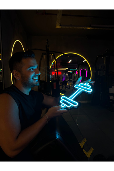 Poznan Lighting Dambıl Neon LED Spor Salonu Dekor