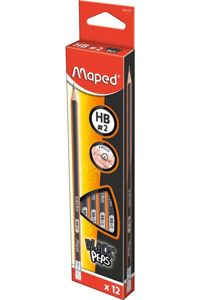 Maped Black Peps pencils with eraser