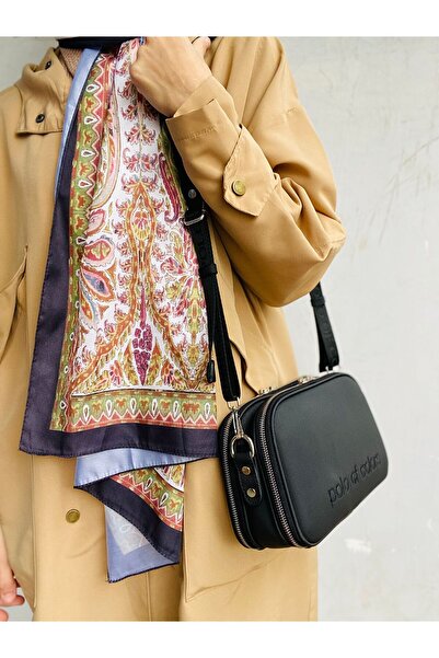 Çanta Trend Women's Black 6 Compartment Bag Wallet Combination Crossbody Bag