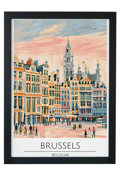gxe.art BRUSSELS BELGIUM Pictură decorativă de perete cu rama din lemn
