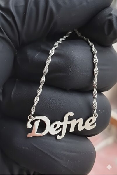 NİŞANTAŞI GÜMÜŞ 925 ayar Gümüş Defne İsimli Kolye - Kişiselleştirilebilir