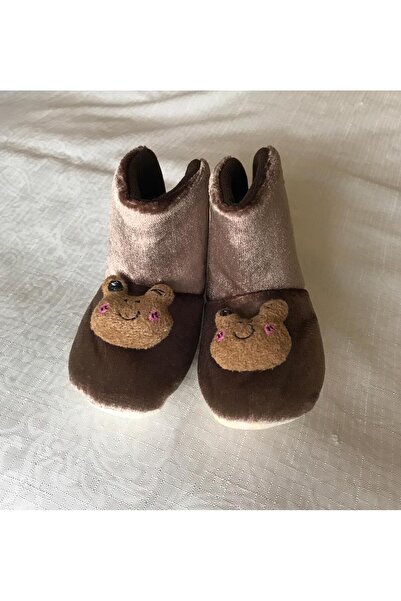 ARFUL FASHİON Bebek İçin Kahverengi Figürlü Panduf