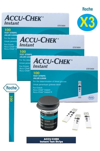 ACCU-CHEK Instant Accu-Chek Instant Blood Glucose Test Strips Total 300 Agent Strips (Set of 3 Packs)