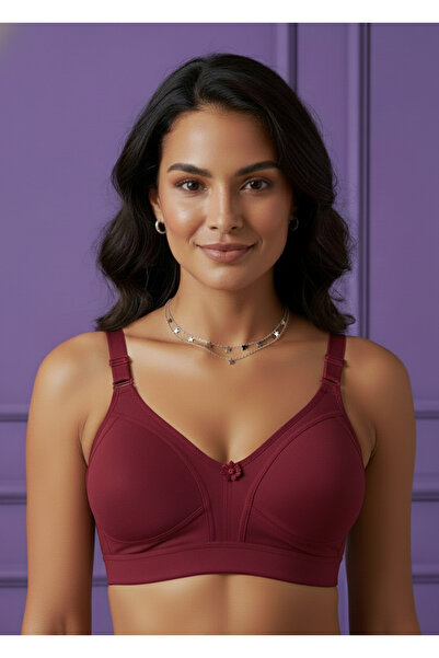 Ebru Wide Elastic Combed Cotton Wire-Free Bra