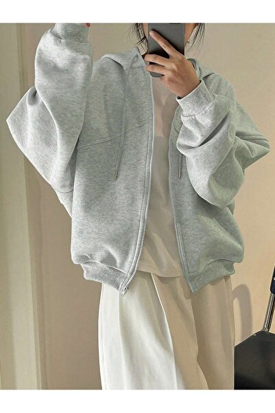 MONFİ KADIN OVERSİDE FERMUARLI CEKET