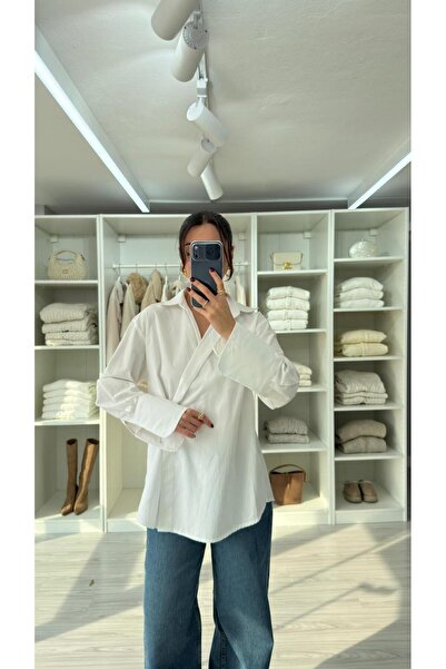 LUUNA STORE Flora Inner-Fastened Poplin Shirt - White