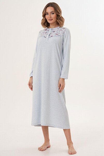 Mecit Pijama Mecit 6207 Blue Plus Size Women's Nightgown