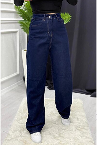 BERİLLİON بنطلون جينز فضفاض بتفاصيل حزام