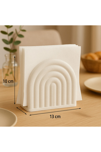 zulya Minimal Mermer Desenli Dekoratif Plastik Peçetelik – 12×10×5 cm