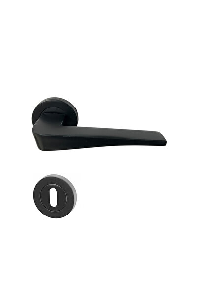 EYMEN YAPI Hira Yasemin Aluminum Round Rosette Door Handle Matte Black Room