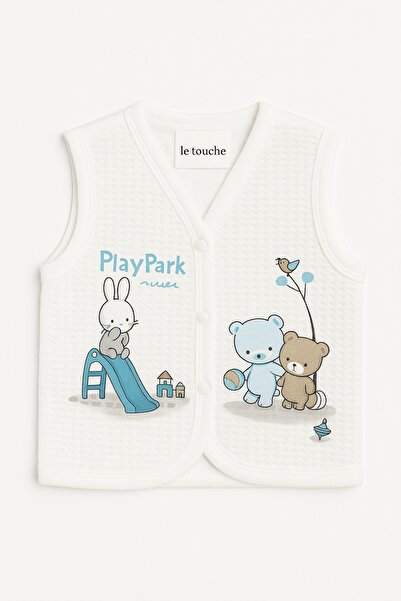 Le Touche Baby Quilted Vest Quilted Knitted Crew Neck Tank Top Sleeveless