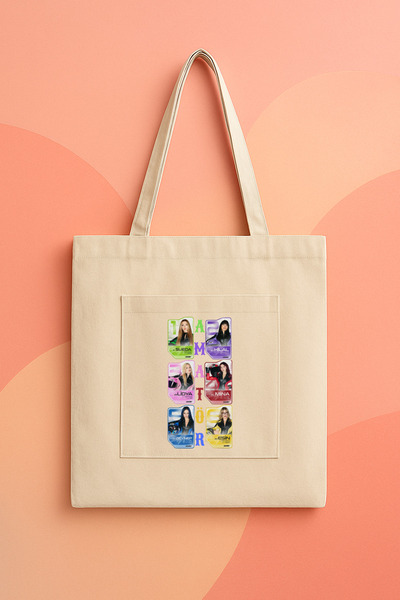 lovver Geantă din pânză imprimată premium, cu design de cântec pentru amatori...