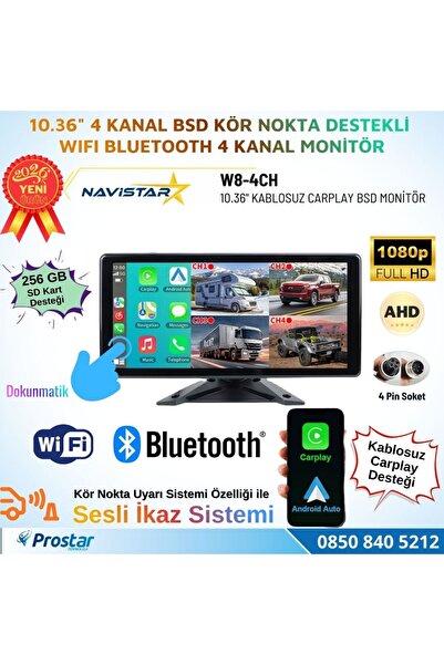 Navistar 10.36 inç Dokunmatik Monitör Kablosuz Carplay Wifi Bluetooth FM Tran...