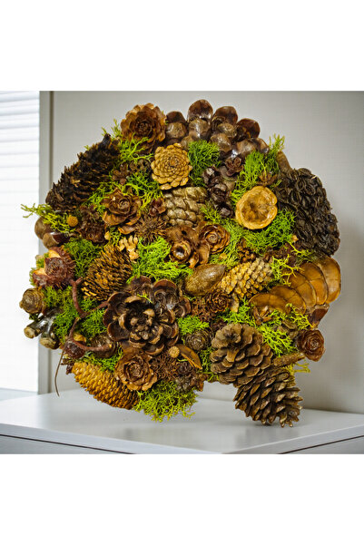 WOWMOM Doğal Şıklık: El Yapımı Dekoratif Yuvarlak Pano | 35×35 cm