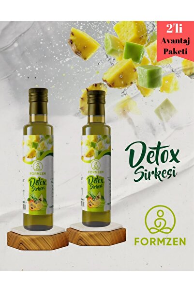 Formzen Detox Sirkesi 500 ml - 2 Adet - Doğal Fermantasyon Katkısız Detoks Si...