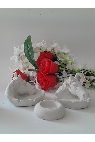 elvanhobi Küllük at figürü Küllük, kül tablası 2li ve mumluk